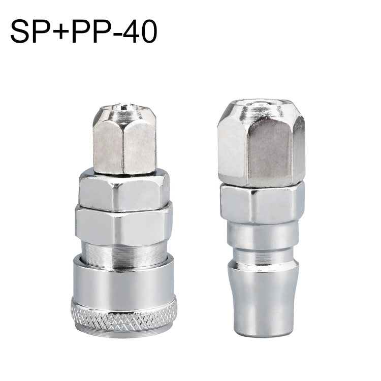 Quick-connect pneumatic fittings, silver metal, C-type self-lock, side-by-side pair