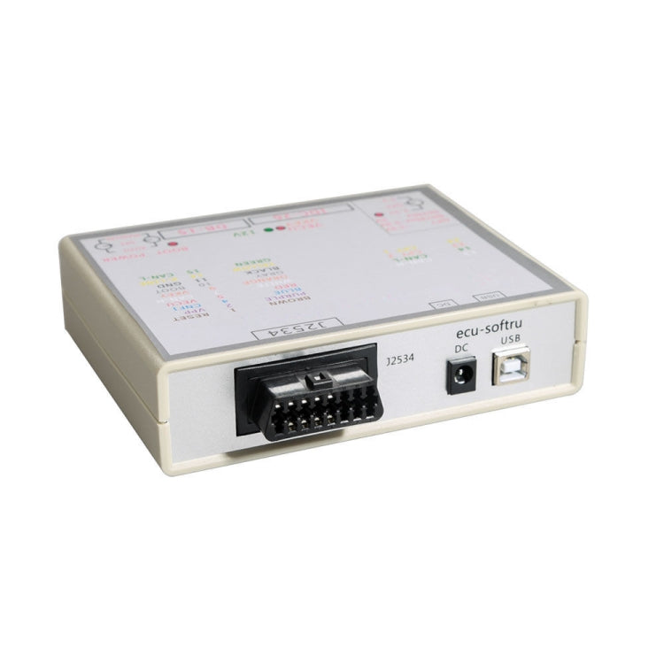 PowerBox adapter side panel with ECU software socket, USB port, and multi-pin connector