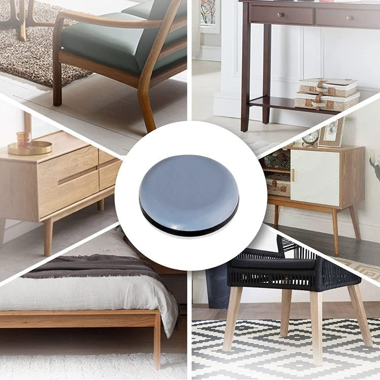 Round blue non-slip furniture leg cap with black base ring for floor protection