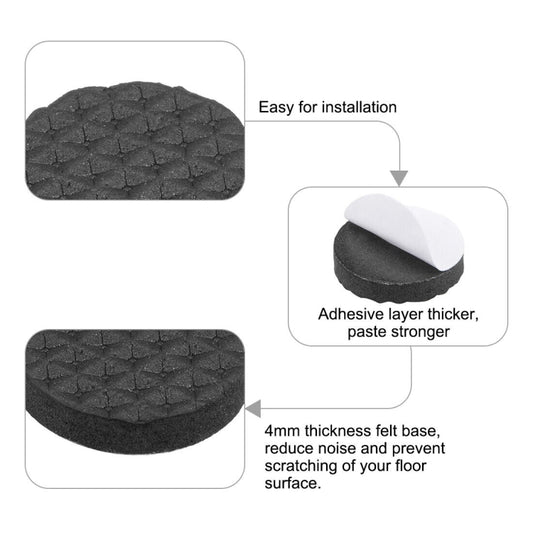 2pcs 22mm Round Plaid EVA Table Sofa Slip-proof Noise-reducing Foot Pads, 22mm