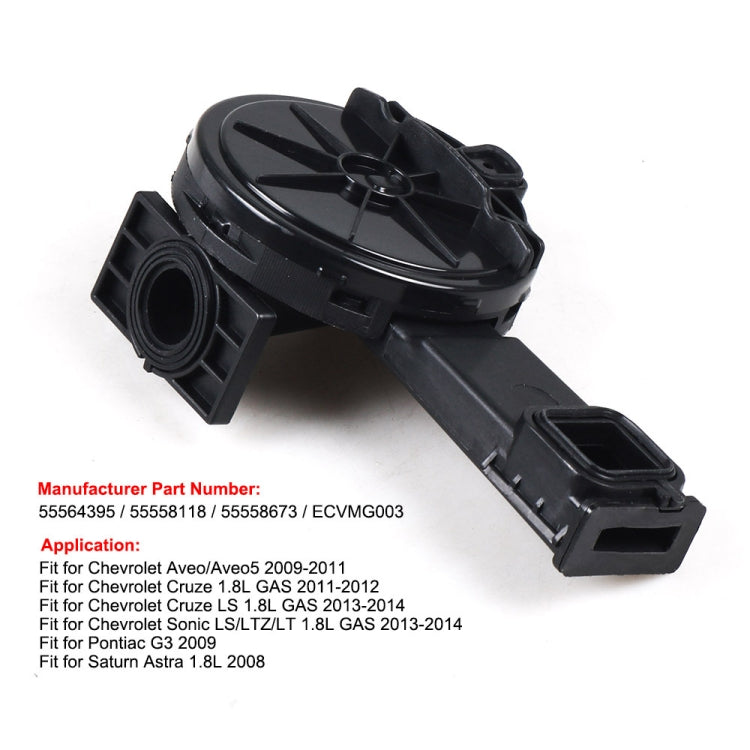 Black camshaft rocker arm housing with circular cap and integrated electrical connector