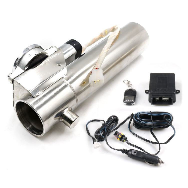 Stainless steel electric exhaust valve straight pipe kit with remote control and harness