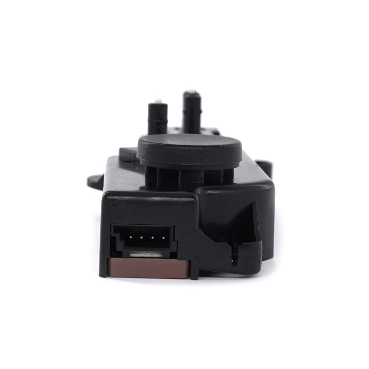 Black window switch connector module with plug and mounting tabs