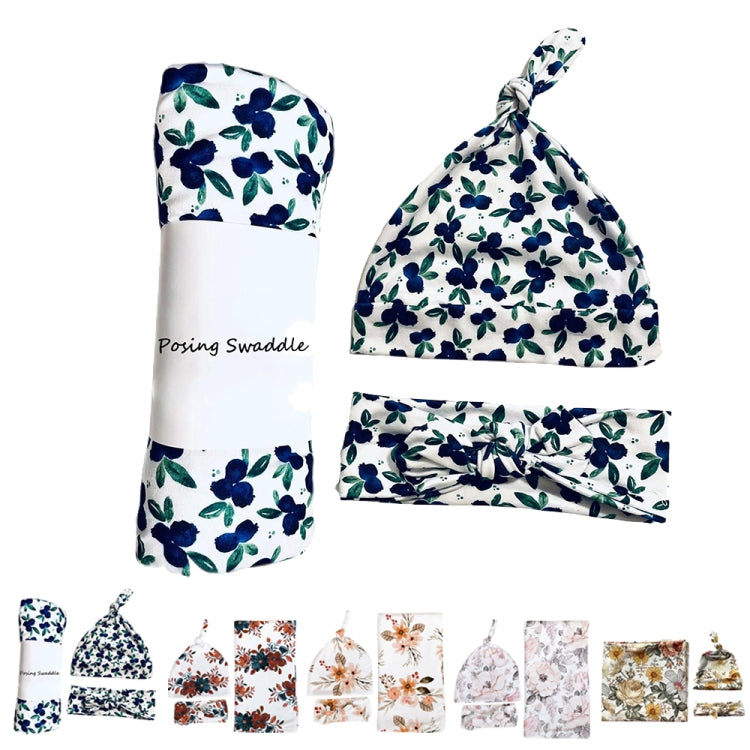 Newborn Baby Three-piece Swaddling Scarf Cap Headband