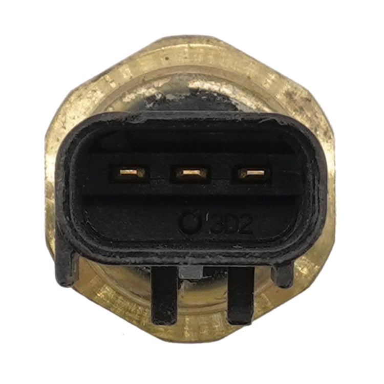 Oil pressure sensor with three-pin black connector on brass base