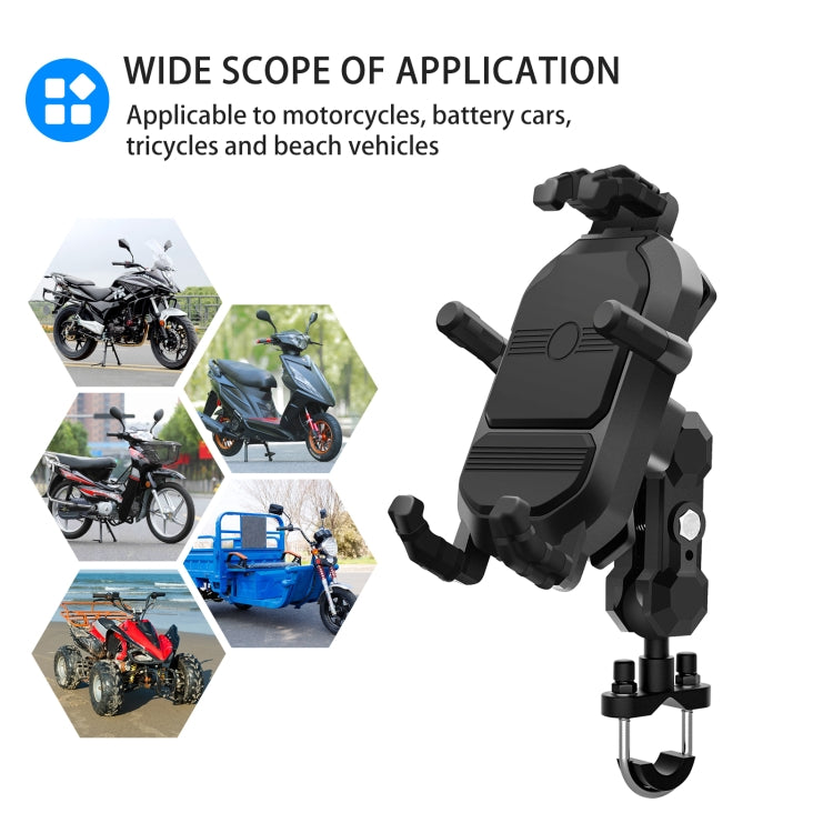 WUPP CS-1848A2 Motorcycle Shock Absorption Riding Phone Holder, Handlebars