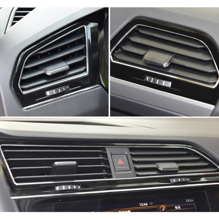 Installed AC vent paddle insert on car dashboard air outlet vents.