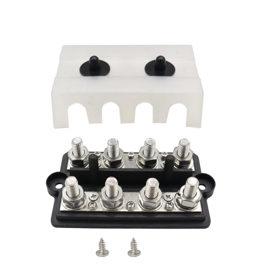 RV Modified Yacht Double-row 4-way Busbar with Dust Cover, CP-3156 M8, CP-3157 M10