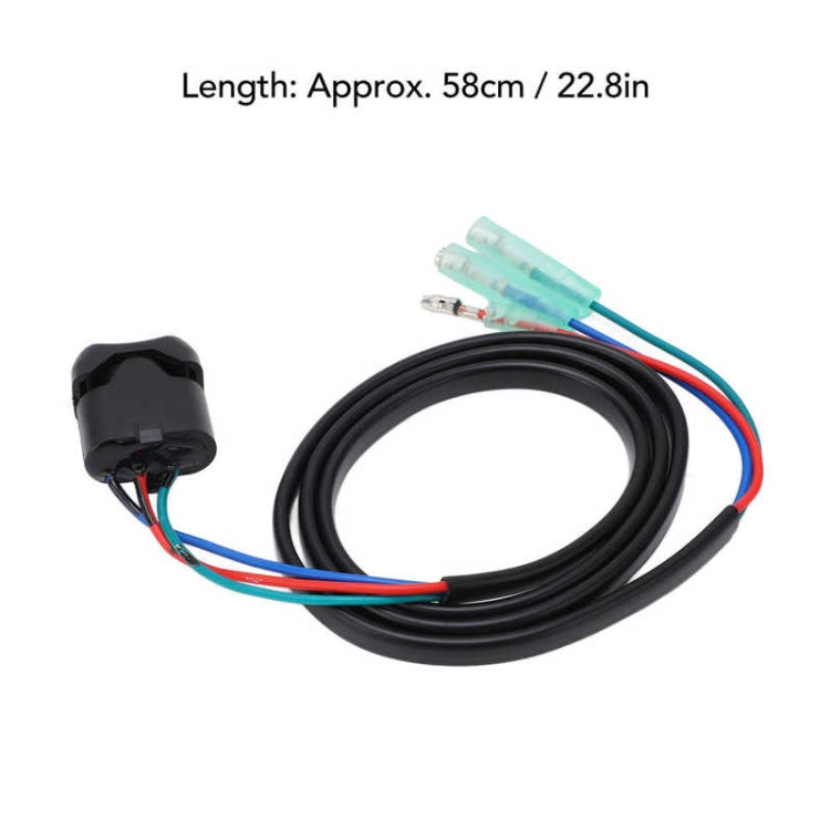 Outboard tilt lift switch wiring harness with length markings and black grommet
