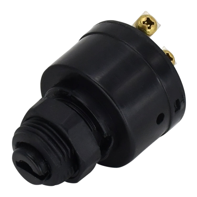 Mercury outboard start key switch with black cylinder housing and terminal screws