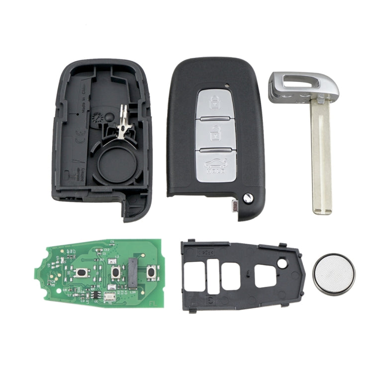 Car key fob parts kit with circuit board, buttons, blade, and battery ring