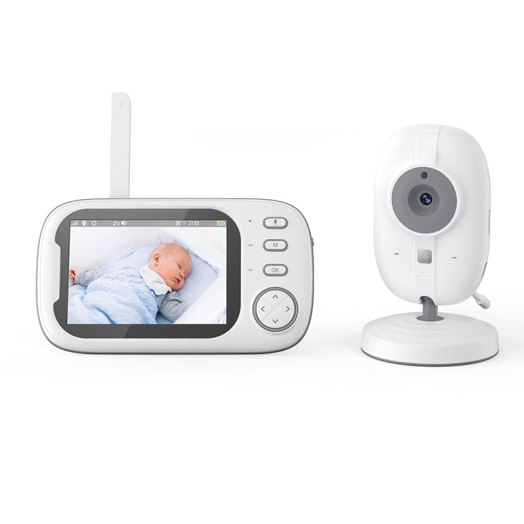 Wireless baby monitor with parent screen and white night-vision camera, EU plug