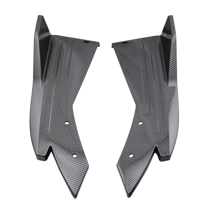 Rear bumper corner protective covers, carbon fiber style finish, black speckle pair