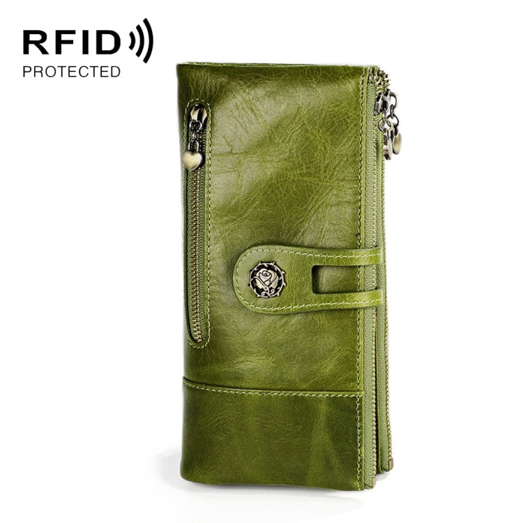 3513 Antimagnetic RFID Multi-function Retro Leather Lady Wallet Large-capacity Purse with Card Holder