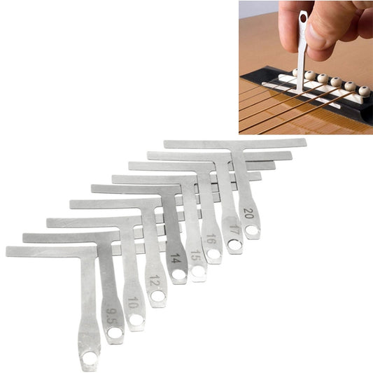 9-in-1 guitar T-shaped ruler set, metal neck fret and string measurement gauges