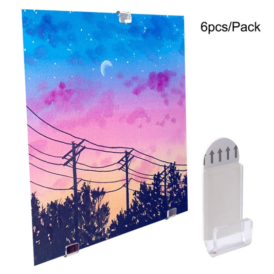Wall Mounted Acrylic No-Punch Record Display Stand, 6pcs, 18pcs, 30pcs
