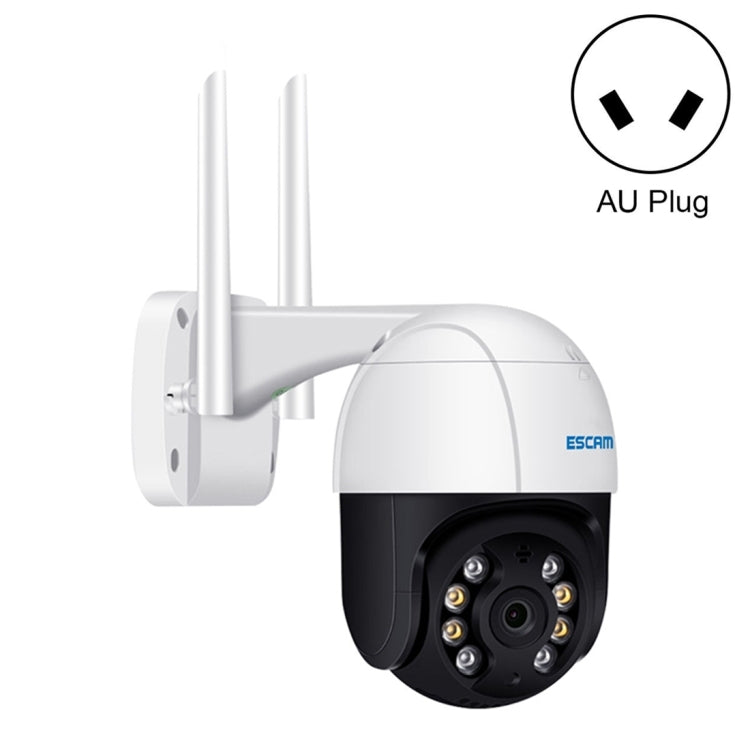 ESCAM outdoor WiFi security camera with AU plug, dual antennas and dome lens