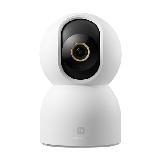 White smart security camera with rotating dome and black lens module