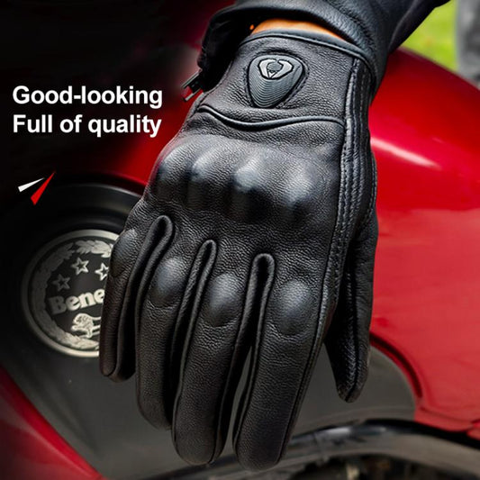 SOMAN MG-24 Motorcycle Sheepskin Gloves Touch Screen Off-road Riding Retro Gloves, M, L, XL, XXL