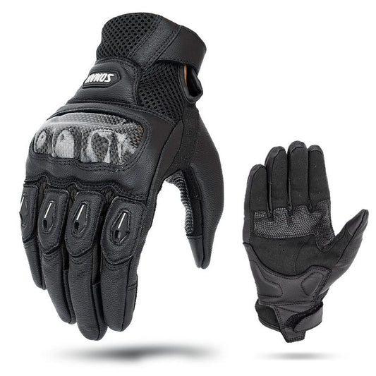 SOMAN MG21 Motorcycle Sheepskin Carbon Fiber Gloves Off-road Riding Anti-slip Gloves, M, L, XL, XXL