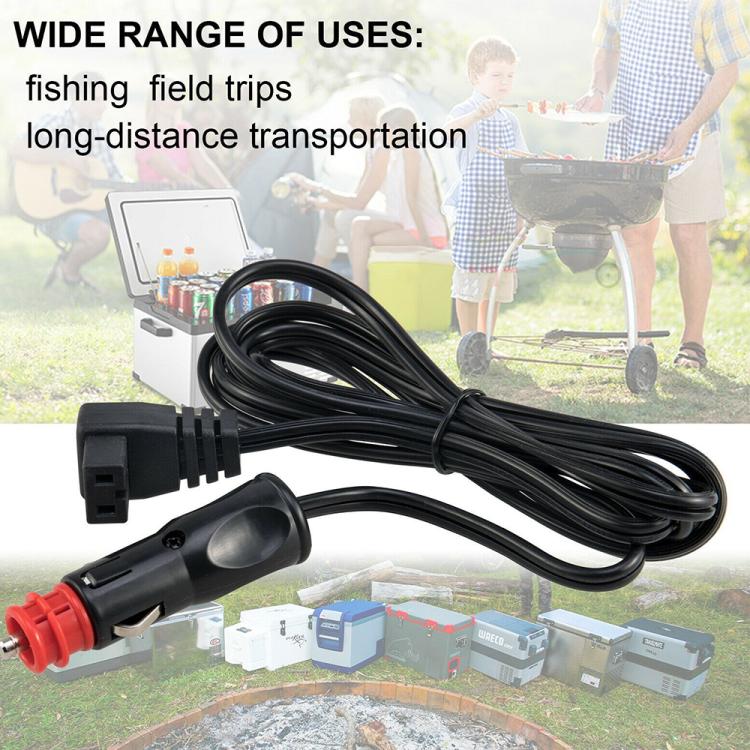 Black 2m car refrigerator extension power cable with DC plug and long cord