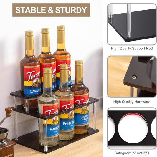 YX164 Acrylic 2 Tier Coffee Syrups Bottle Rack Organizer, YX164