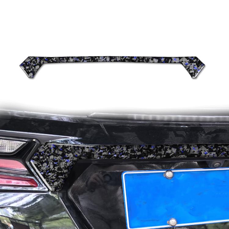 Carbon fiber trunk decorative sticker strip with blue flecked pattern