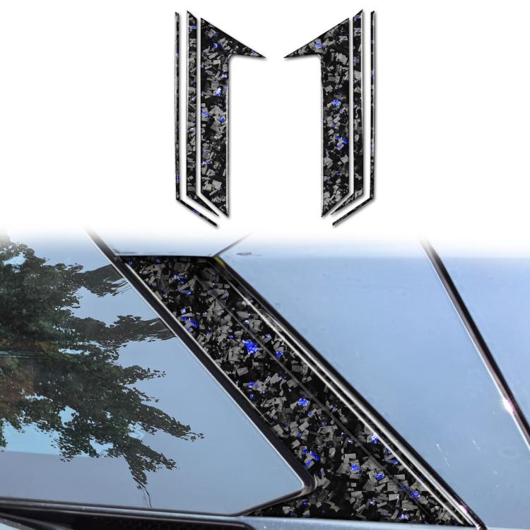 Car roof camera decorative sticker set, carbon-fiber look with blue accents