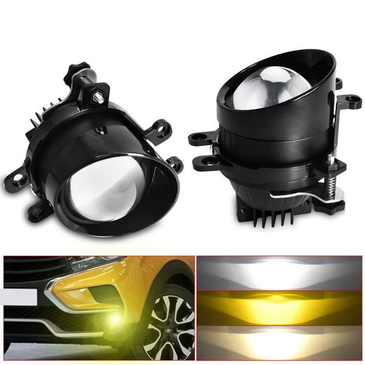T12 2pcs/Pack 55W 3 inch High Power Dual Lens Fog Light Oblique Style for Toyota, T12 Left Driver, T12 Right Driver