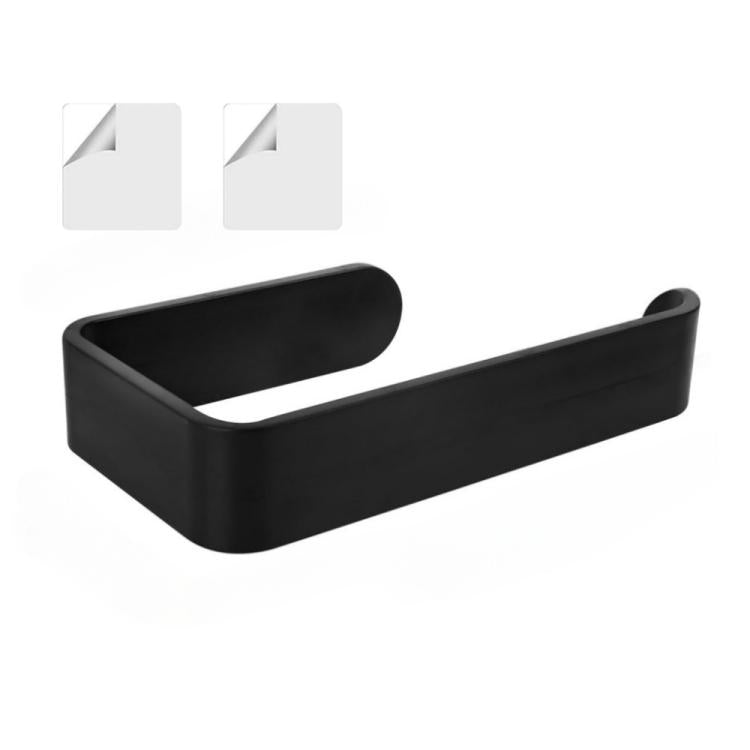Black U-shaped acrylic curtain holdback buckle, angled front view