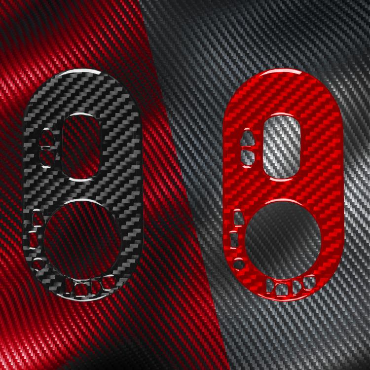 Headlight switch sticker set, red carbon-fiber ovals with two cutouts each