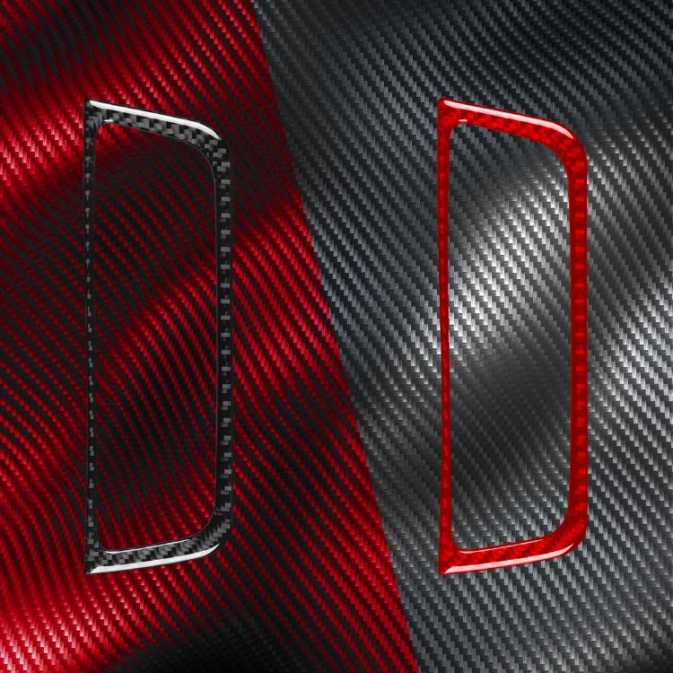 Car AC switch panel B trim sticker set: black and red carbon-fiber border frames