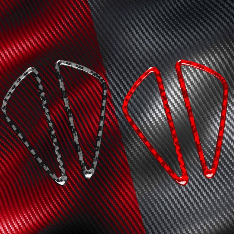 Car instrument panel air outlet trim stickers, red and black carbon fiber outline set