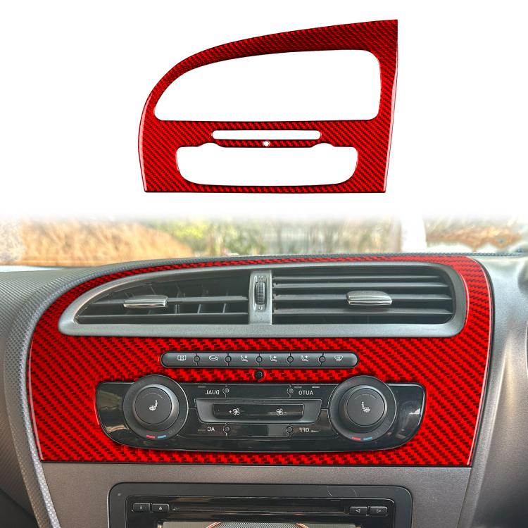 Red carbon-fiber air vent trim panel with two openings installed on center console