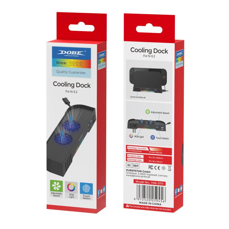 DOBE cooling dock packaging boxes for Nintendo Switch 2