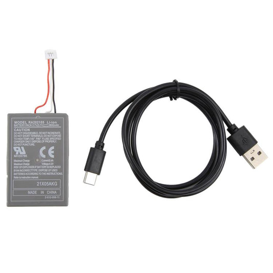 Rechargeable battery and USB cable kit with Type-A charging connector