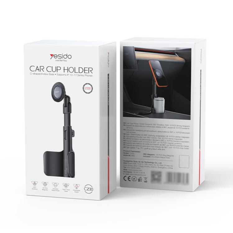 Boxed car cup holder magnetic phone holder kit with bracket and instructions