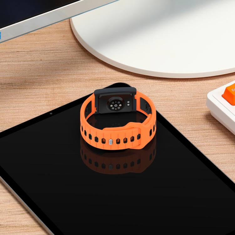 Horizontal Stripes Reverse Buckle Two Color Silicone Watch Band, For Amazfit Helio Strap