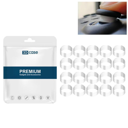White joystick silicone protectors set with retail package and 20 cap rings