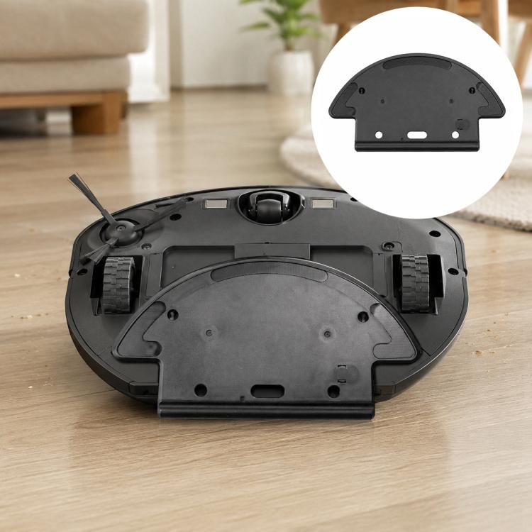 Robot vacuum filter insert, dark semicircular panel with vent holes