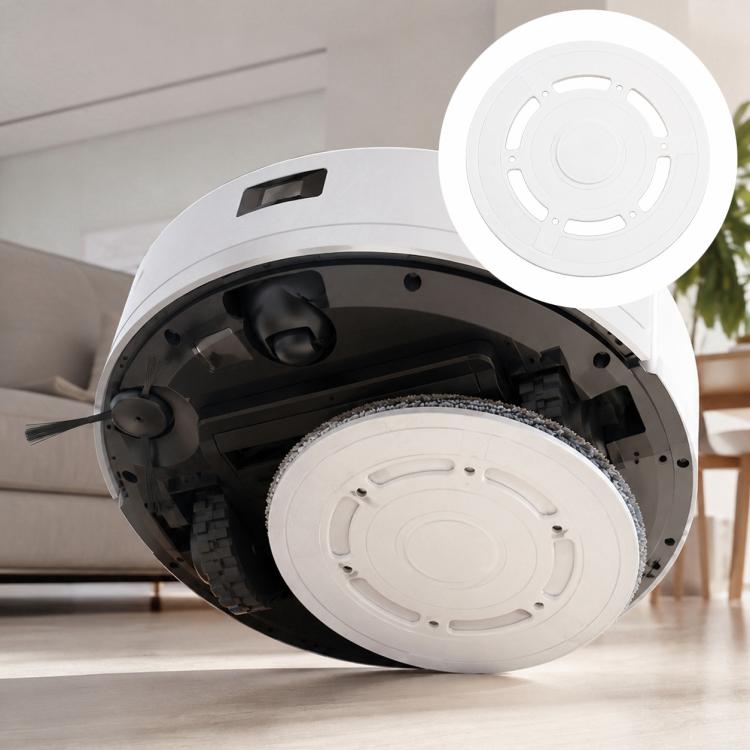 White mop pad holder attachment for robot vacuum