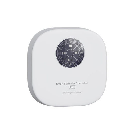 NEO Wi-Fi smart sprinkler controller with circular control dial on white housing