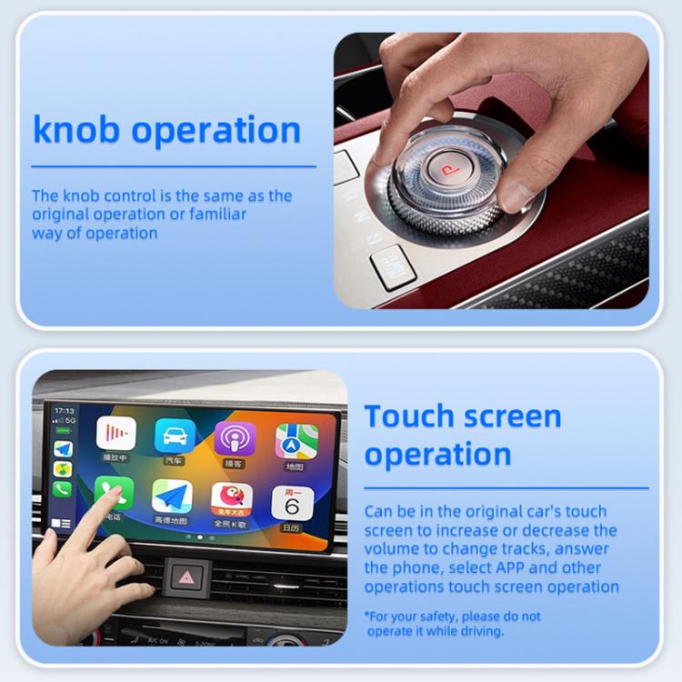 Car 2-in-1 Smart Box adapter with rotary knob and touchscreen control panel