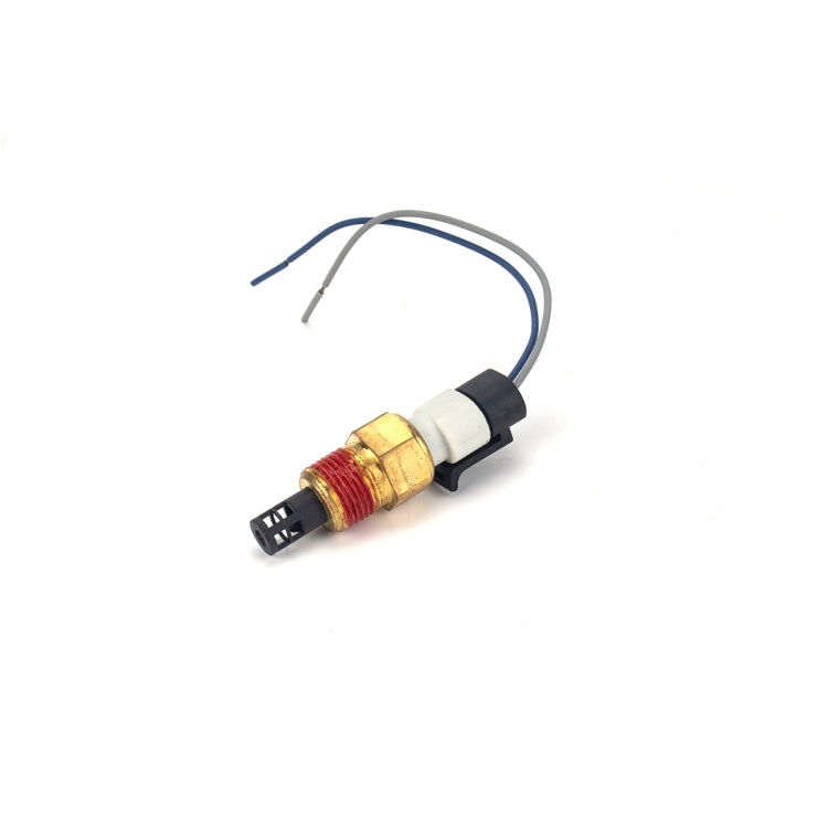 Air intake temperature sensor with wiring harness, brass sensor tip, black connector