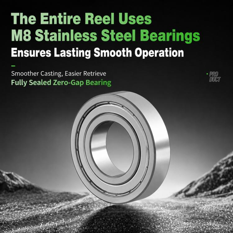 Baitcasting fishing reel bearing ring with metallic finish, close-up