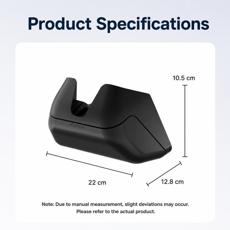 Black car eyeglasses case storage box with size dimensions diagram