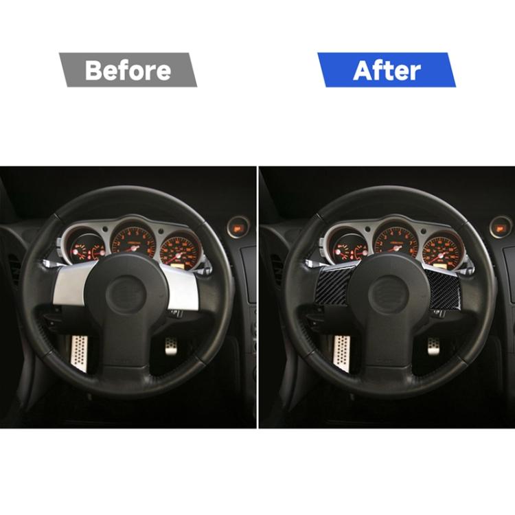 Steering wheel with dark carbon-fiber decorative inserts on spoke areas