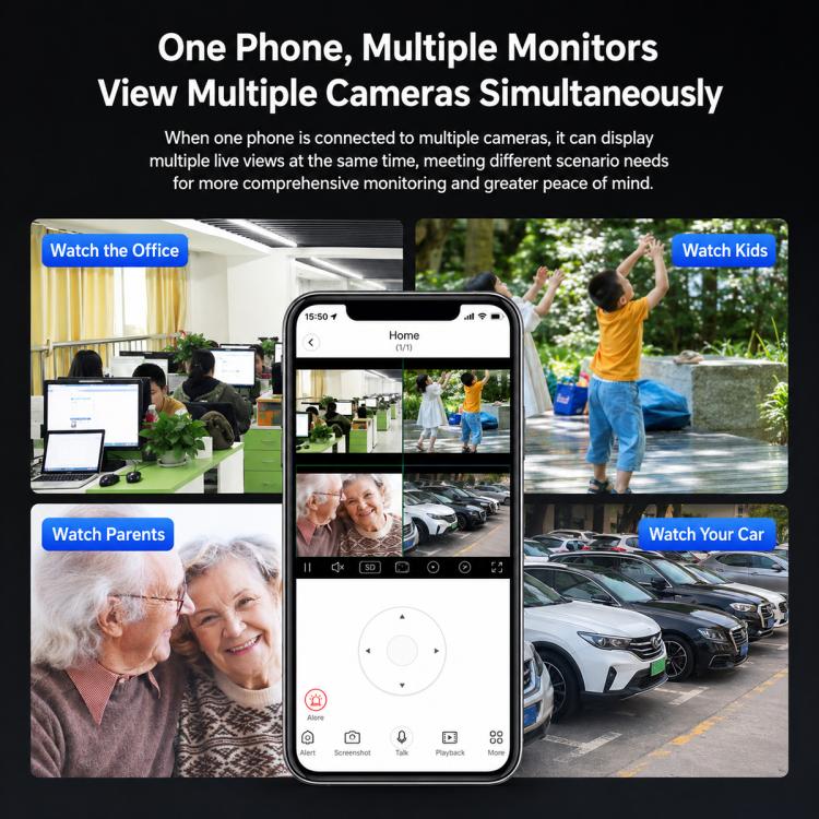 K12 Wireless WIFI Home Security Camera, Supports HD Night Vision and Two-Way Audio, K12