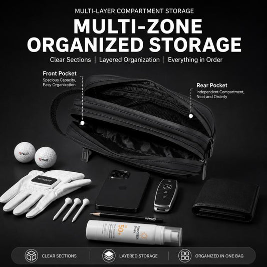 PGM SOB025 Double-Layer Large-Capacity Water-Repellent Golf Handbag