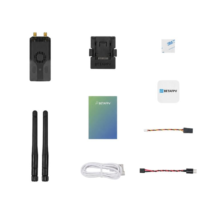 BETAFPV SuperG Nano ELRS 2.4GHz transmitter module kit: antennas, adapter, cables